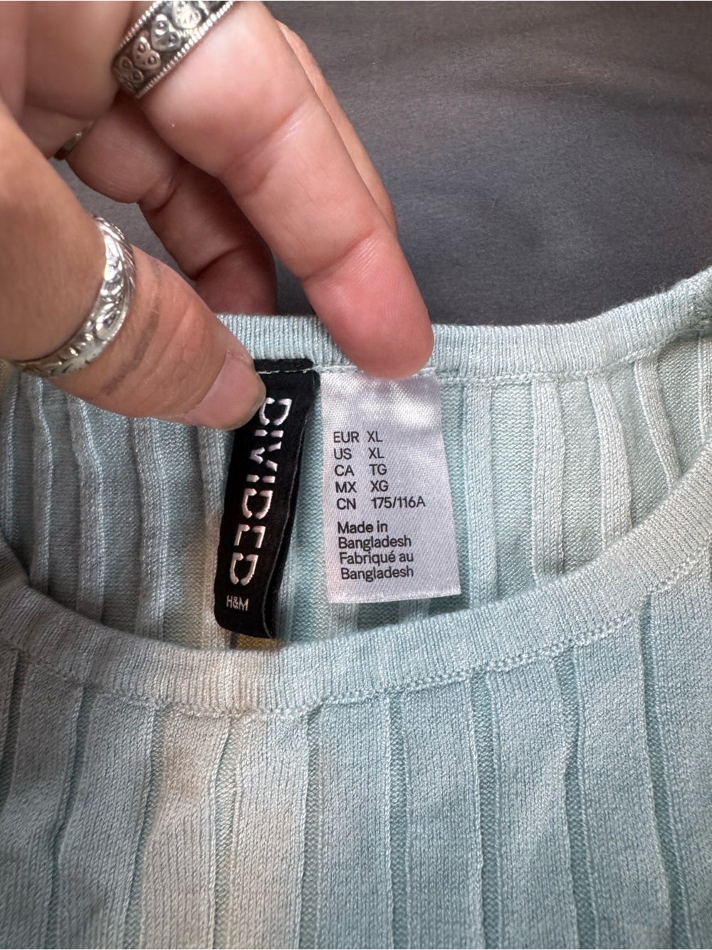 Divided Light Blue  Ribbed Tank Top - Picture 3 of 4